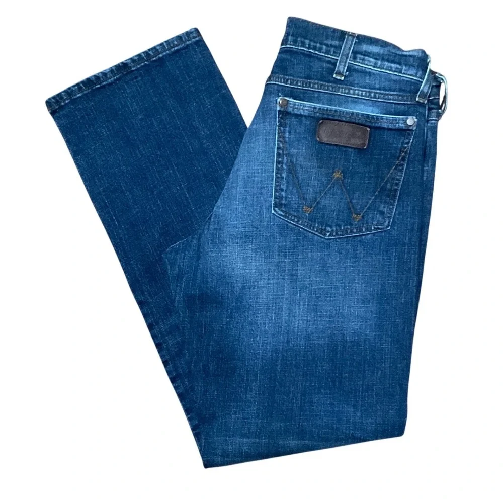 Wrangler Retro Relaxed Bootcut Jeans Mens 34x33 Medium Wash Denim Blue READ